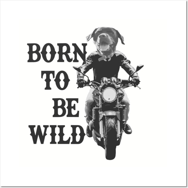 Born to Be Wild Biker Dog Wall Art by Yule